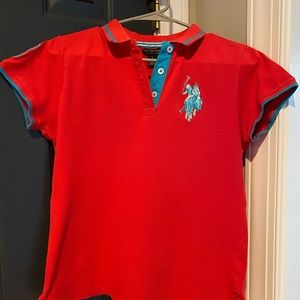 US Polo ASSN Women’s red and blue polo size large